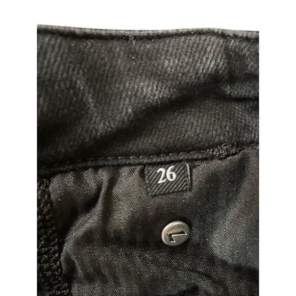 7 FOR ALL MANKIND Portia High Rise Megaflare Jeans Ludlow Black Sailor Buttons - Picture 11 of 16